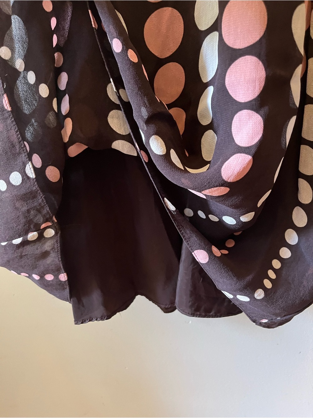 Vintage Y2K brown and pink polka dot spaghetti strap dress size 8 juniors - Picture 8 of 8